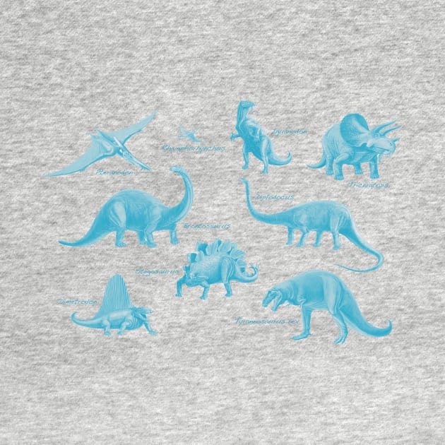 Dinosaur Montage (Blue) by davidroland